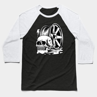 Skull Wheel Baseball T-Shirt